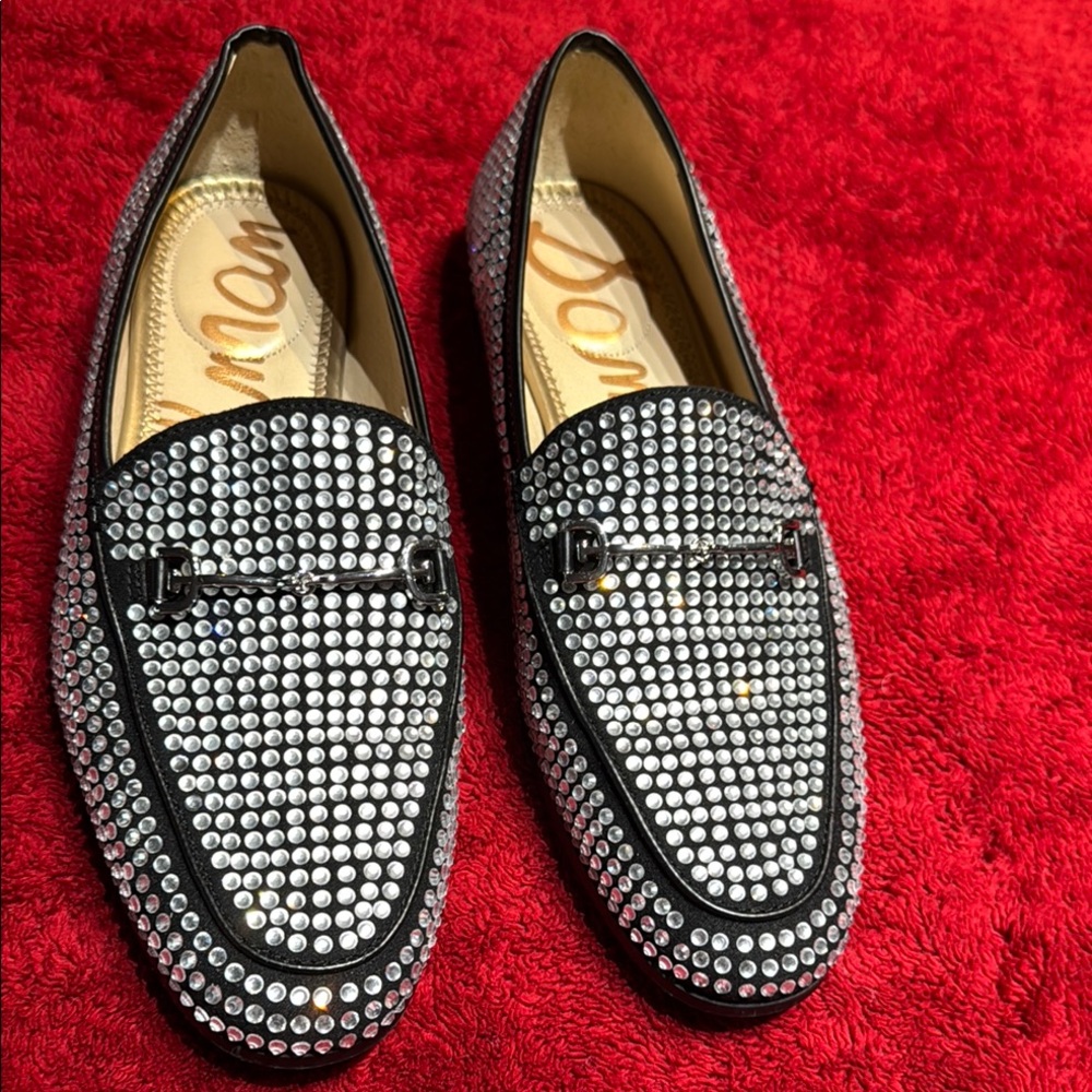 Men’s Black Rhinestone Loafers